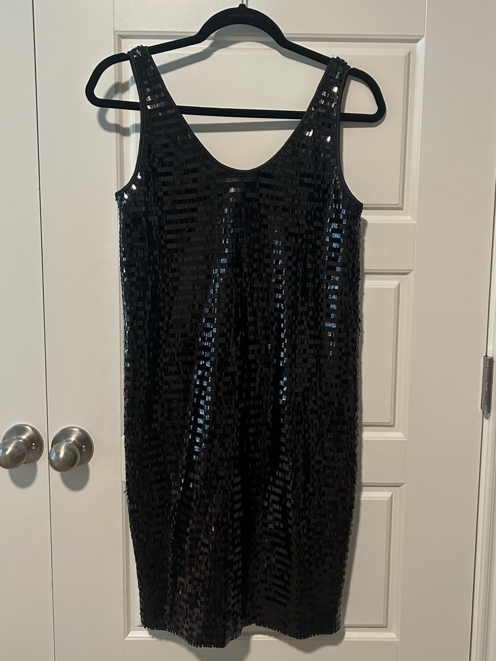 Armani Exchange Black Sequin Tank Dress - Women's Elegant Party Dress